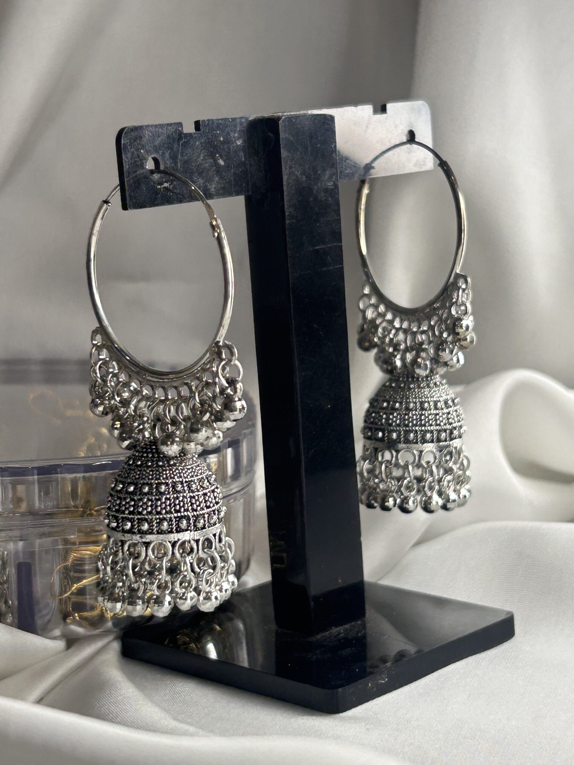 Silver Jhumkas