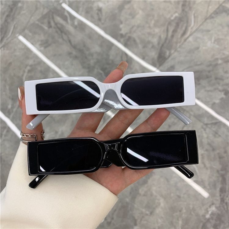 White Rectangular Sunglasses