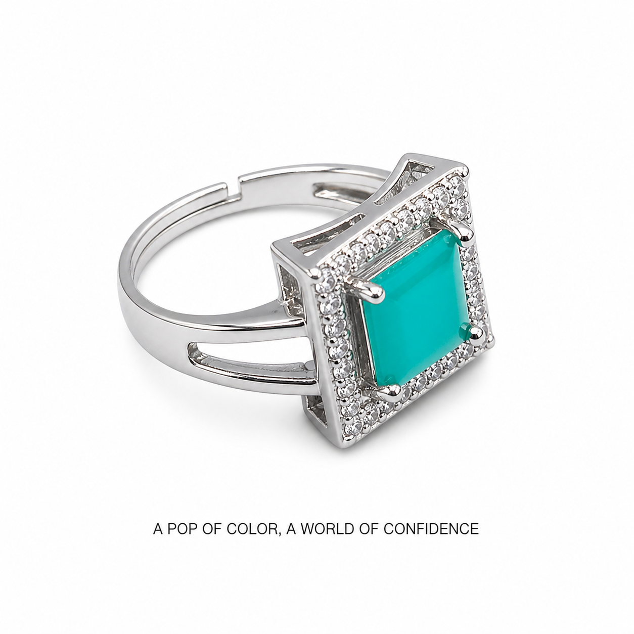 Silver ring with turquoise stone